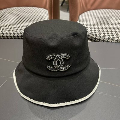 Chanel香奈儿2025新款休闲百搭渔夫帽女春夏时尚蝴蝶结刺绣遮阳帽