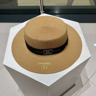 Chanel香奈儿 新款草编平顶遮阳草帽盆帽沙滩风 简约大方 百搭单品 出街首选 新款帽型超美腻 新品上架