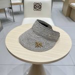 Dior迪奥天然拉菲草夏季遮阳空顶草帽女韩版Ins简约百搭出游沙滩防晒帽子