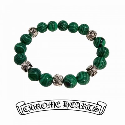 新款 专柜品质 Chrome Hearts克罗心 经典复古多元素孔雀石手串手链 ，快手 Ins 小红书热门，凹凸造型不同的花纹设计风格呈现出与众不同 十字架童军