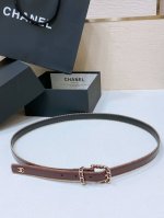 cha～Nel 24C 黄铜金属 进口亮面小牛皮 2.0Cm 手感柔软 精致腰带 P250