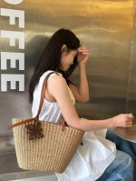 P 罗意威Loewe草编包 夏日风情草编包，沙滩风单肩手提包，上宽55Cm下宽30Cm高40Cm