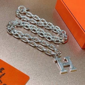 Hermes 爱马仕项链 猪鼻子项链系列首饰 进口定制.高端链条经典搭配 新品 简单时尚专柜一致 火爆款出货 设计独特 前卫 男女必备款