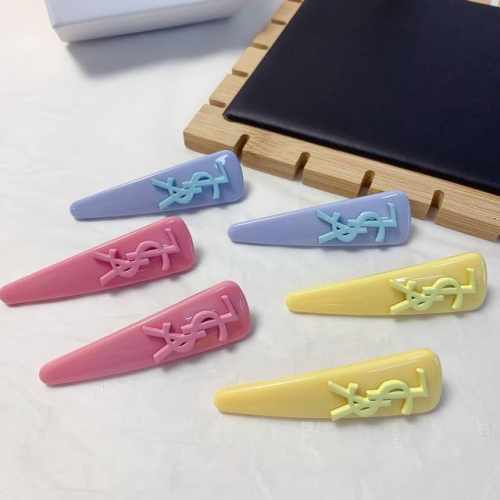 Ysl圣罗兰 杨树林发夹 糖果色Logo边夹刘海夹压夹日常精致小单品 气质百搭小仙女必入单品 宝藏款 闭眼入推荐款 一对