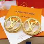 Lv*最新款圆形耳环 一致Zp黄铜材质