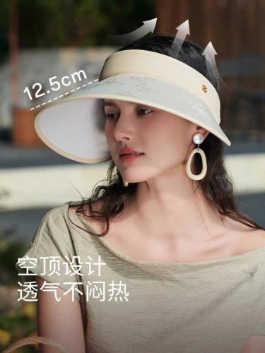 P80Dior 迪奥大檐防晒帽子女款2025新款防紫外 线夏季户外新中式国风空顶遮阳帽