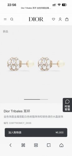 迪奥 新款一线大牌都爱的Dior 迪奥 新品水晶耳环 金属质感逆袭版字母潮范儿抢风头 完全胜任现代年轻人街拍、度假时尚搭成为夏日最炙手的时髦单品...