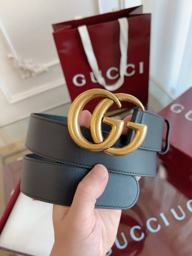 gucci古驰进口黑色牛皮 原版开模镀金扣，品质毋庸置疑 尺寸4.0厘米 顶级 原单120