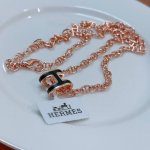 Hermes 爱马仕项链 H字母椭圆系列首饰 进口珐琅镀.猪鼻子链条经典搭配 边上Logo清晰 新品 简单时尚专柜一致 火爆款出货 设计独特 前卫 男女必备款