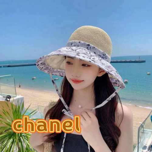 Dior迪奥2025新款夏季海边度假防晒遮阳帽女时尚可折叠大帽檐透气蕾丝凉帽