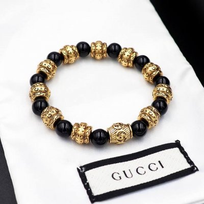 Gucci古奇复古黑耀石串珠手链