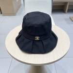Chanel简约荷叶边显脸小渔夫帽子女夏季防紫外线遮阳帽出游防晒帽潮