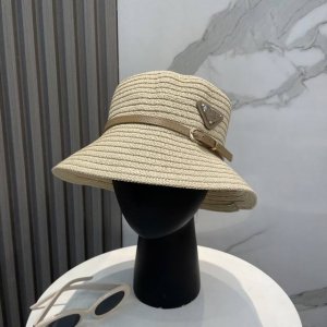 prada普拉达 草帽 名媛风盆帽 高级细草制作 高端定制 头围57Cm