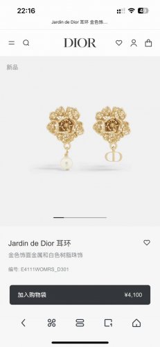 迪奥 新款一线大牌都爱的Dior 迪奥 新品耳环 金属质感逆袭版字母潮范儿抢风头 完全胜任现代年轻人街拍 度假时尚搭成为夏日最炙手的时髦单品...