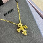 A5258 古法黄金工艺 皇冠 鸢尾花 项链 原版925纯银电镀18K 点缀八心八箭高碳钻 颗颗都是光彩夺目 豪华镶钻彰显高档奢华 电镀厚金 不掉色 纯银项链