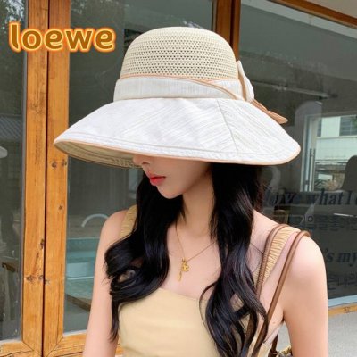 loewe罗意威防晒帽女新款渔夫帽帽防紫外线大帽檐夏季遮阳帽子大头围，方便携带