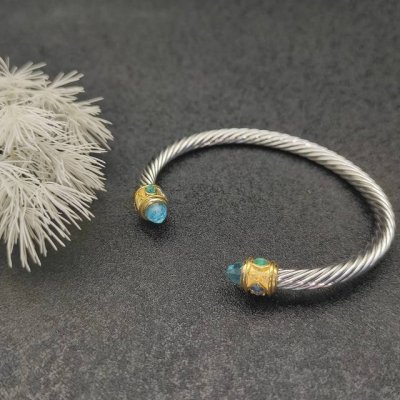 david Yurman 5Mm金头菱角蓝钻手镯。建议适合佩戴的手围15-20Cm 编号Dysz-182