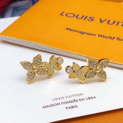 编号Led0053金色 编号Led0045银色 Lv最新款老花耳钉星星镶钻 两色可选 一致Zp黄铜材质