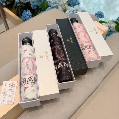 Chanel 香奈儿 三折自动折叠晴雨伞 选用台湾进口Uv防紫外线伞布 原单代工级品质 3色