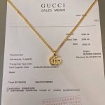 100 [明星穿搭]Gucci古驰Gg Running系列黄色18K金项链