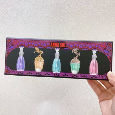 专柜品质 安娜苏Q版香水小样五件套到货！Anna Sui 安娜苏香水套装女士华丽5件套Q版小样：筑梦天马独角兽香水5M金色筑梦美人鱼香水5Ml蓝色筑梦天马独角兽