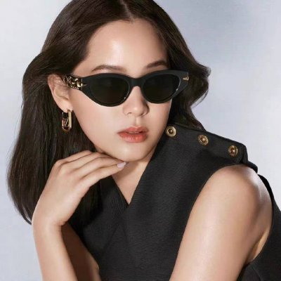 Lv路易威登新款猫眼墨镜高级电镀镜腿，男 女款遮阳镜