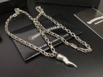 克罗心狼牙吊坠纯手工字母链条链长70厘米