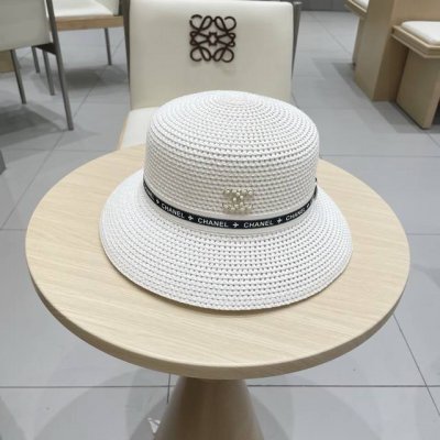 chanel 香奈儿 新款镂空草 编织灯罩帽~