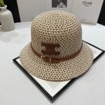 特价 配防尘袋 Celine赛琳 2025新款草编皮带沙滩帽草帽 度假休闲必备 优雅大方的一款