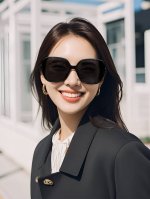 Gg女士墨镜 时尚马蹄扣元素 高清偏光镜片 出行打卡必备 网红风 直播款 6123#