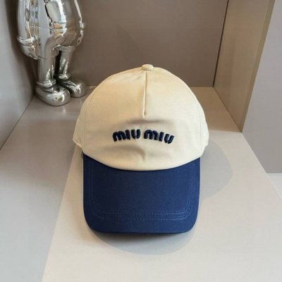 缪缪Miumiu官方棒球帽 帆布帽 头围57Cm
