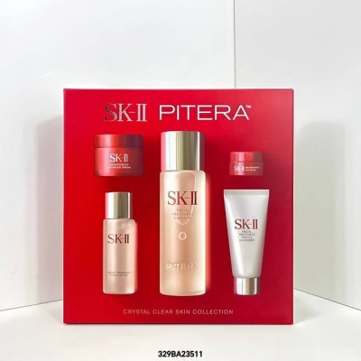 打起出货 Sk2全明星晶透五件套普通版！内含：氨基酸洗面奶20G，嫩肤清莹露30Ml，护肤神仙水75Ml，大红瓶面霜15G，大眼眼霜2.5G。