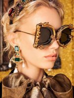 Dolce&Gabbana杜嘉班纳 2025新款Dg小众巴洛克风情太阳镜摩登复古潮流街拍模特走秀款墨镜