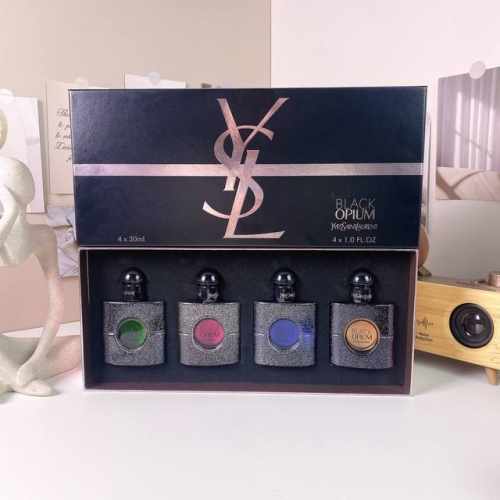 高端品质 圣罗兰黑鸦片中样四件套30Ml×4个，带喷头，绿鸦片，红鸦片，蓝鸦片，黑鸦片