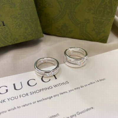 Gucci古驰双G互扣结缘戒指环 窄版 12# 14# 16# 18# 20# 22# 22# 宽版 12# 14# 16# 18# 20# 22# 24#