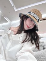 dior迪奥新款礼帽 台湾pp草帽沿 头围57Cm