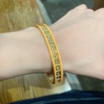 小红书推荐爆款小香新款双C字母雕刻Logo桔黄色手镯香奈儿Chanel高品质彩色手镯超重工Bling Bling 颜色搭配得非常好高级感 女神气质高端 精钢材质