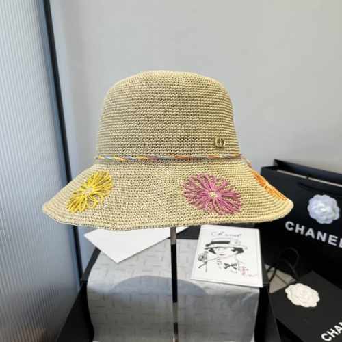dior迪奥新款拉菲草帽 纯手工钩织遮阳帽 清新自然 头围57Cm