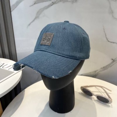 loewe罗意威新款洗水牛仔棒球帽 经典罗意威刺绣标志 男女同款 百搭透气 四季可佩戴