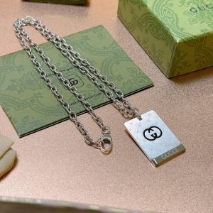 古驰项链最新款链条档次更高明星同款Anger Forest系列双G经典款设计项链系列复古银项链 链长60厘米可改长度 细节对版做旧处理 非市面亮面版型 这款一直