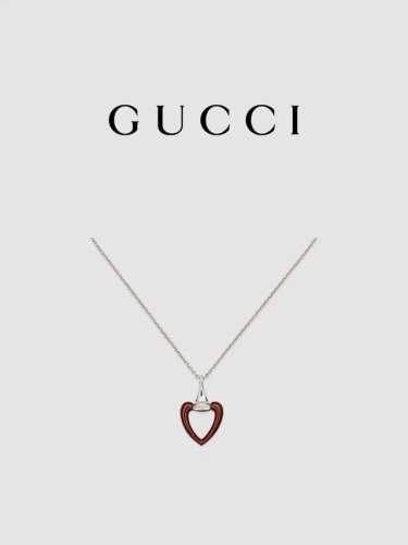Gucci古驰gucci Heart系列吊坠项链[安可拉红]
