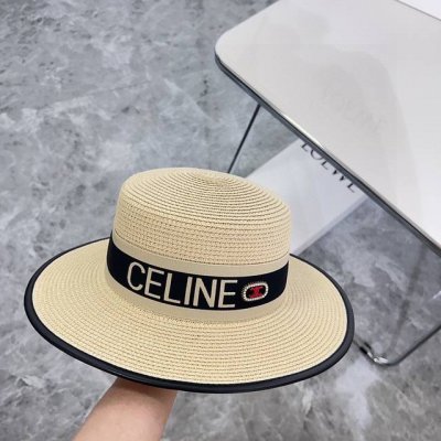 特 配防尘袋. Celine赛琳 2025新款织带密织度假风盆帽草帽 出街旅行单品