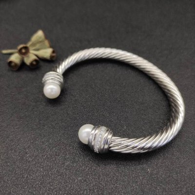 David Yurman 7Mm镶嵌石珍珠手镯 建议适合佩戴的手围16-20Cm 编号Dysz-080