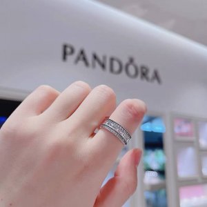 pandora潘多拉正品翻转式排钻戒指三环男女士对戒高级感尺码50-58