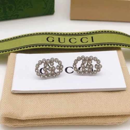 编号Ged0151 古驰Gucci新款双G镶钻气质复古迷你耳钉