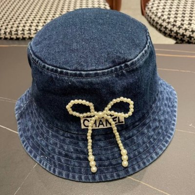 Chanel香奈儿 牛仔帽女春夏四季款渔夫帽子户外登山防晒露营徒步卷边辣妹盆帽