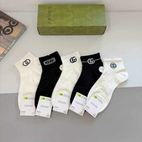 配包装 一盒5双 Gucci 古奇 新款竹棉短筒袜子Ins明星网红推荐火爆至极轻薄柔软透气，四季通用