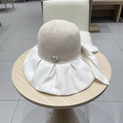 celine塞琳夏季大檐蝴蝶结渔夫帽女户外骑车防紫外线黑胶遮阳帽透气防晒帽