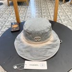 Chanel扎染水洗做旧牛仔渔夫帽子女春夏季百搭户外爬山露营大帽檐登山帽