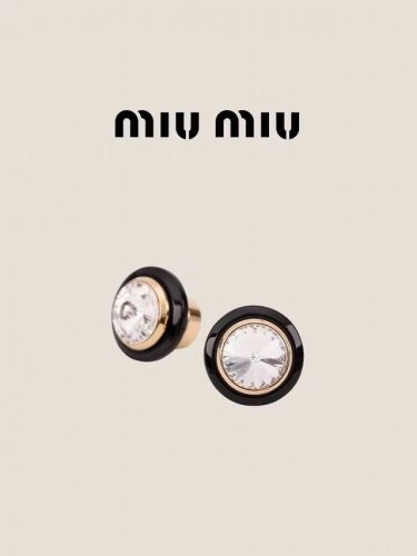 miumiu 珐琅圆钻耳钉 轻奢小众风格耳环 美感十足 造型设计 精致时尚